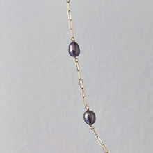 Load image into Gallery viewer, BLACK PEARL PAPERCLIP | NECKLACE