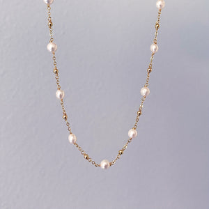 WHITE PEARL ROSARY | NECKLACE