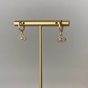 EVIL EYE | HUGGIE EARRINGS