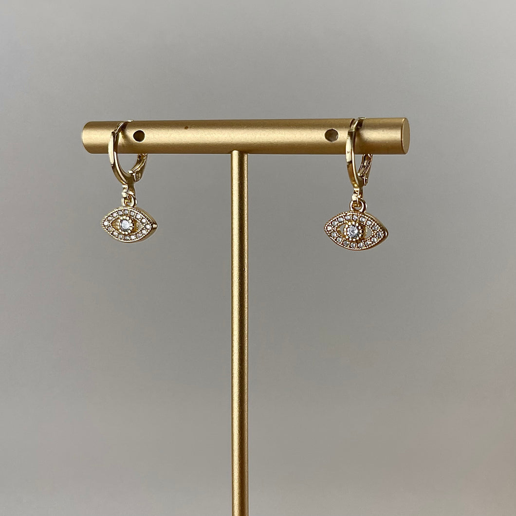 EVIL EYE | HUGGIE EARRINGS