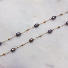 Load image into Gallery viewer, BLACK PEARL ROSARY | NECKLACE