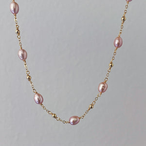 MAUVE PEARL ROSARY | NECKLACE