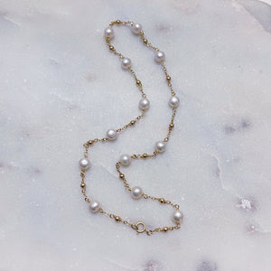 WHITE PEARL ROSARY | NECKLACE