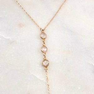 ROSE QUARTZ | LARIAT NECKLACE