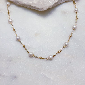 WHITE PEARL ROSARY | NECKLACE
