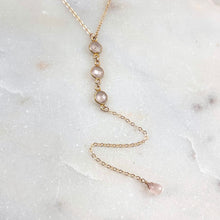 Load image into Gallery viewer, ROSE QUARTZ | LARIAT NECKLACE