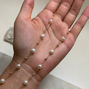 WHITE PEARL ROSARY | NECKLACE
