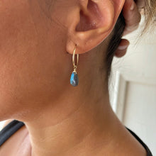 Load image into Gallery viewer, LABRADORITE | SMALL HOOP EARRINGS