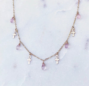 ANKH ROSE QUARTZ | NECKLACE