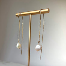 Load image into Gallery viewer, FRESHWATER PEARL | THREADER EARRINGS