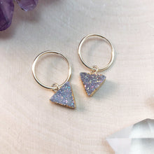 Load image into Gallery viewer, TRIANGLE DRUZY | SMALL HOOP EARRINGS