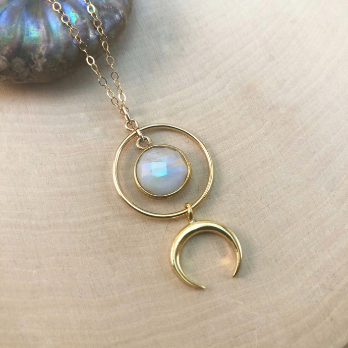 SOLAR ECLIPSE MOONSTONE | NECKLACE