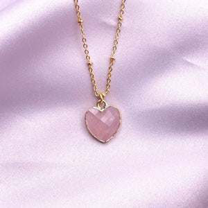 ROSE QUARTZ HEART | NECKLACE