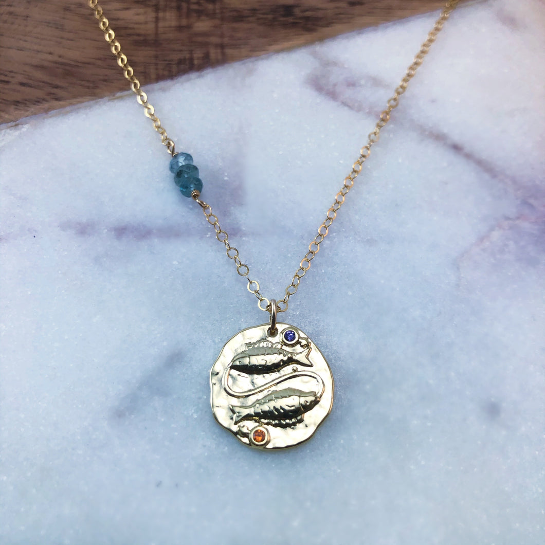 Pisces zodiac necklace