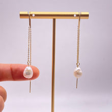 Load image into Gallery viewer, FRESHWATER PEARL | THREADER EARRINGS