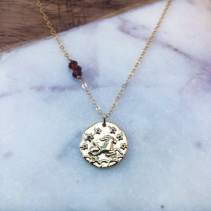 Capricorn zodiac pendant necklace