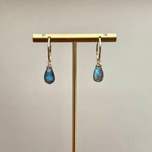 Load image into Gallery viewer, LABRADORITE | SMALL HOOP EARRINGS