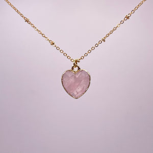 ROSE QUARTZ HEART | NECKLACE