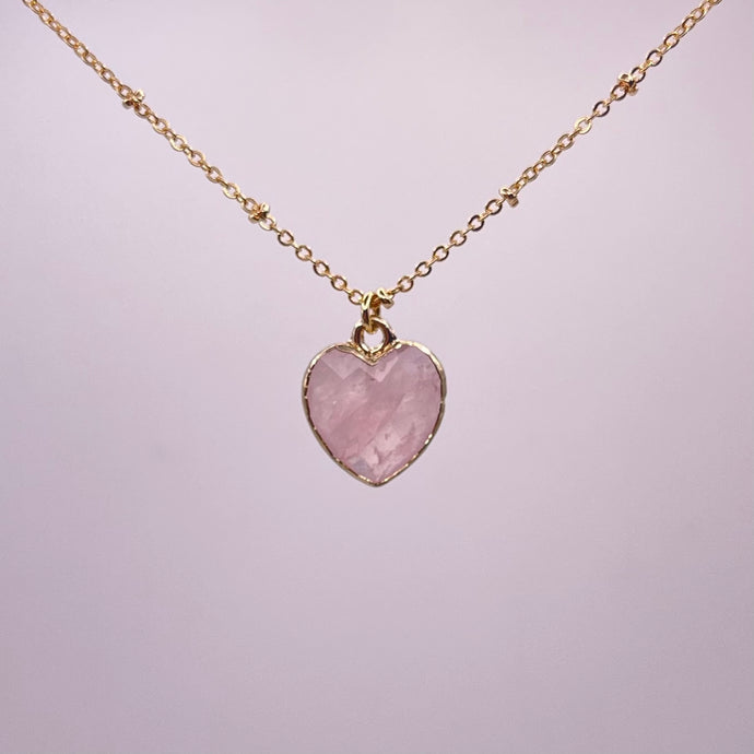 ROSE QUARTZ HEART | NECKLACE