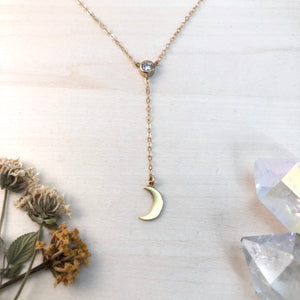CRESCENT MOON | LARIAT NECKLACE