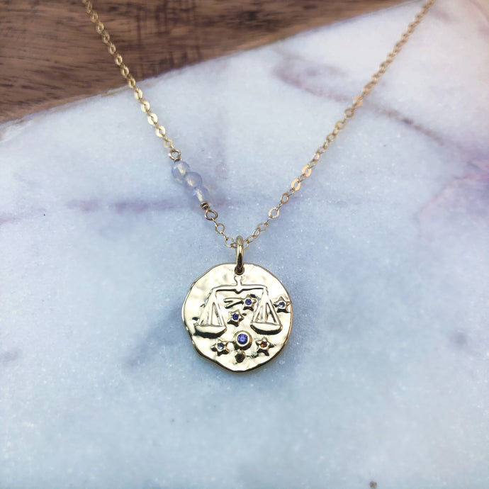 Libra zodiac necklace