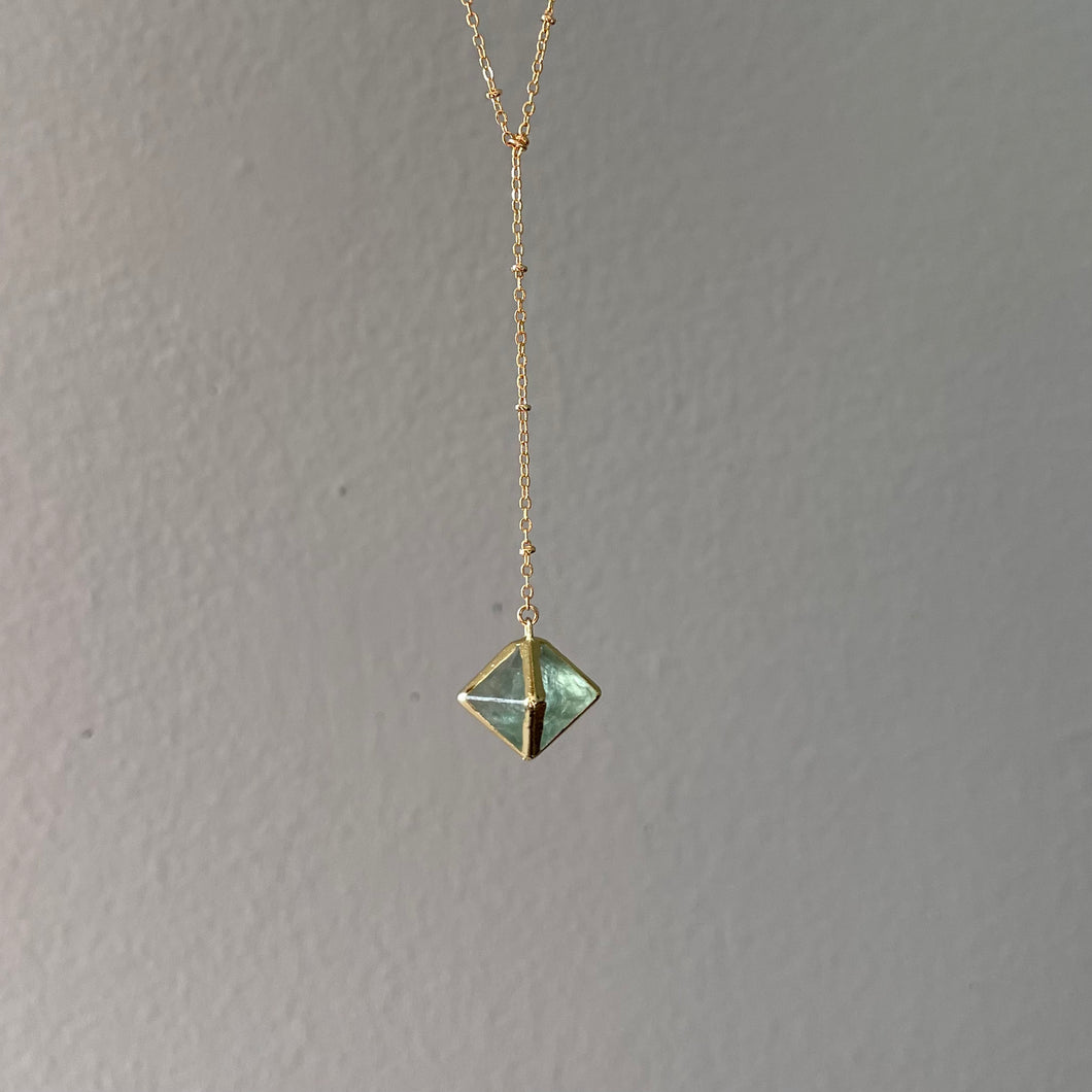 GREEN FLOURITE | LARIAT NECKLACE