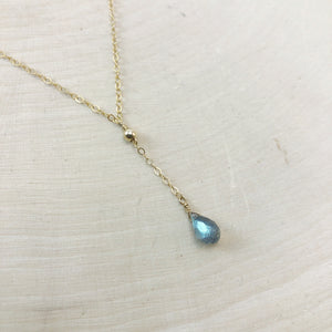 TINY LABRADORITE | LARIAT NECKLACE
