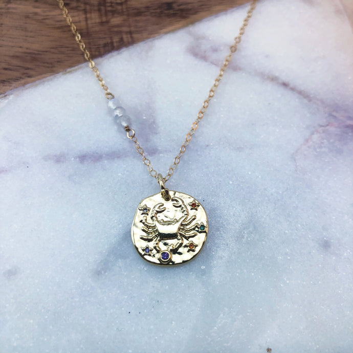 cancer zodiac pendant necklace