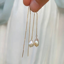 Load image into Gallery viewer, FRESHWATER PEARL | THREADER EARRINGS
