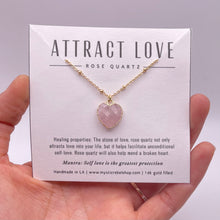 Load image into Gallery viewer, ROSE QUARTZ HEART | NECKLACE