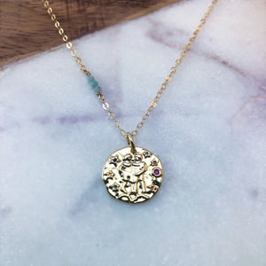 Gemini zodiac pendant necklace